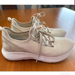 Rieker Evolution Soft Off White & Gold Lace-Up Tennis Sneakers Women’s Size 8